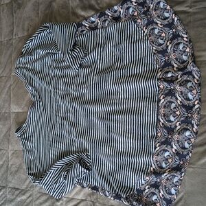 LOFT Mixed Media High Low 3/4 Sleeve Top